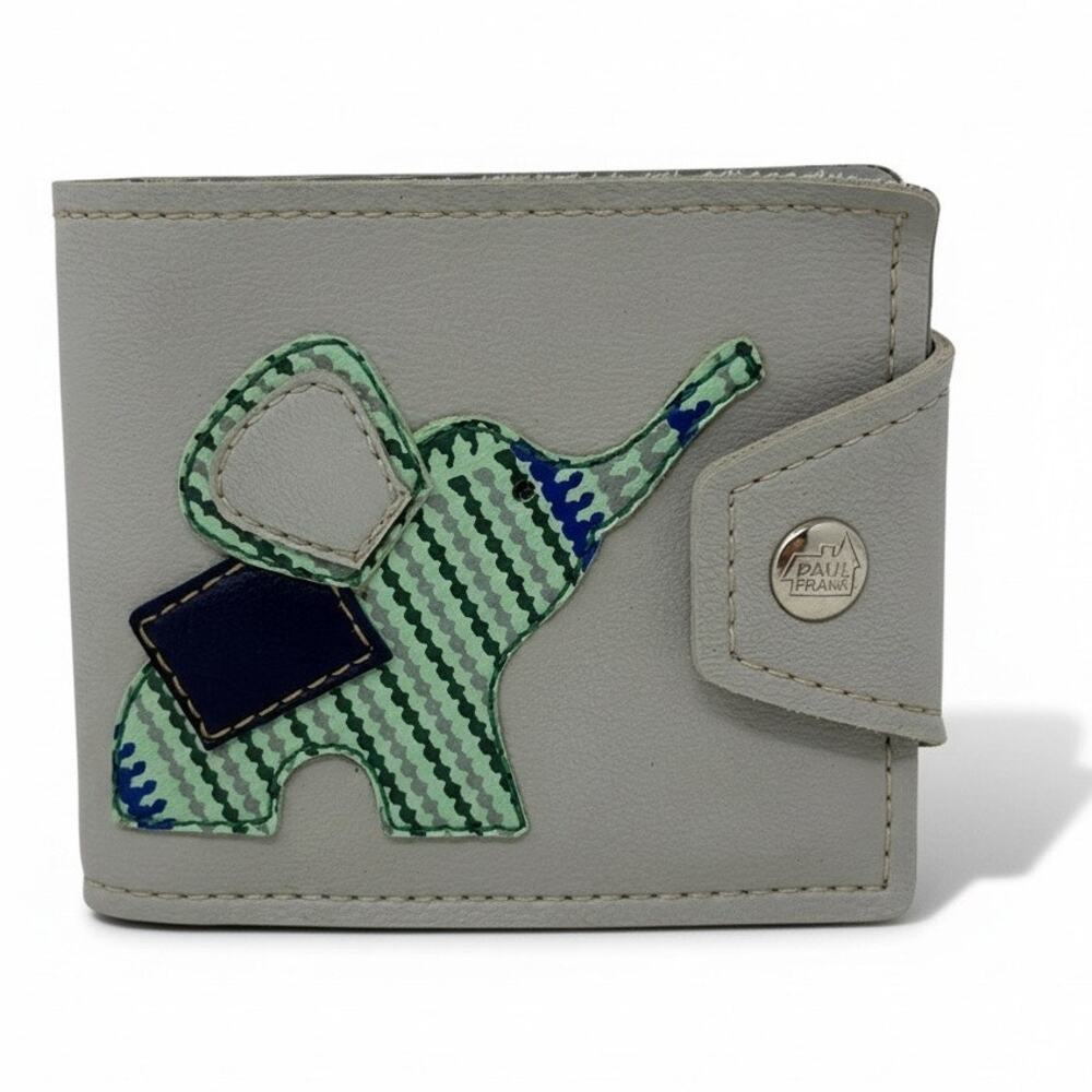 Vintage Paul Frank Ellie The Elephant Wallet Y2K Gray USA Rare‎ Retro 2000s